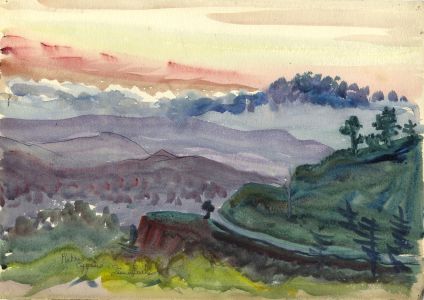 Irene Bache (1901-1999) - Signed 1949 Watercolour, Platres, Cyprus