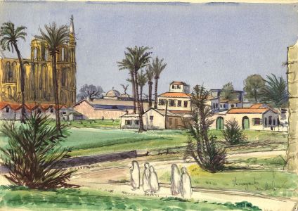 Irene Bache (1901-1999) - Signed Watercolour, Famagusta, Early Morning