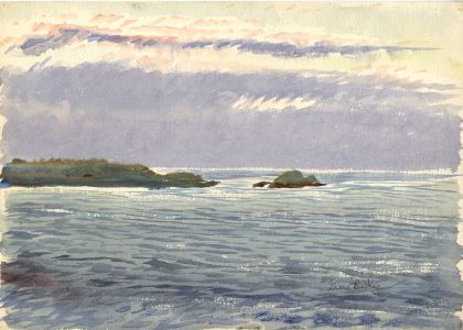 Irene Bache (1901-1999) - Signed 1957 Watercolour, Cala Rajada, Mallorca