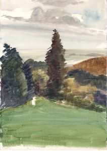 Irene Bache (1901-1999) - 20th Century Watercolour, Trees in a Landscape