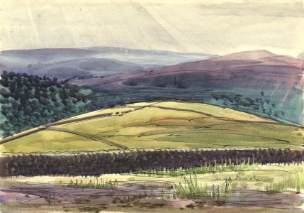Irene Bache (1901-1999) - 1935 Watercolour, From Below Kinder Scout, Derbyshire