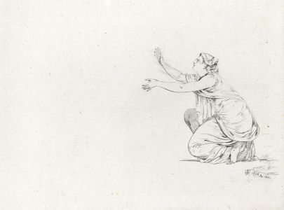 Sir George Hayter (1792-1871) - 1826 Etching, Kneeling Female