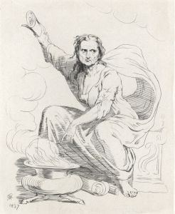 Sir George Hayter (1792-1871) - 1827 Etching, The Sybil Burning her Books