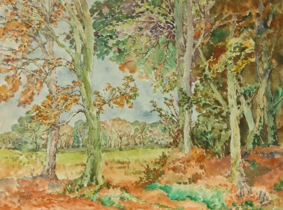 Henry P. Stevens - Signed 1959 Watercolour, Woodland Landscape