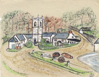 E.T. - Set of Four Mid 20th Century Mixed Media, Cornish Pubs and Landscapes