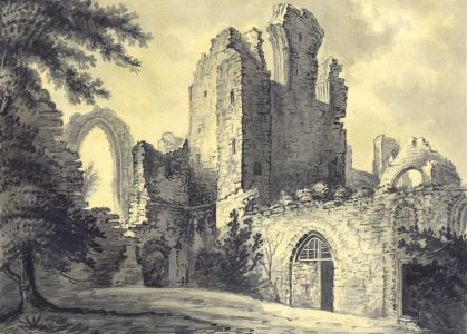 English School 1802 Watercolour - Castle Ruins