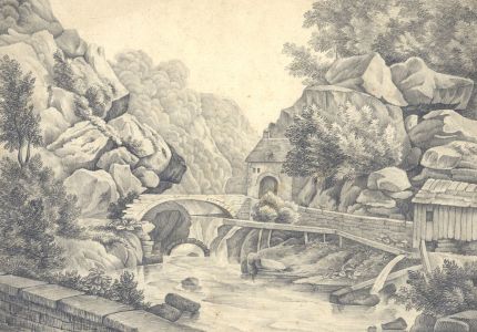 After Major Cockburn - 19th Century Graphite Drawing, Grande Chartreuse