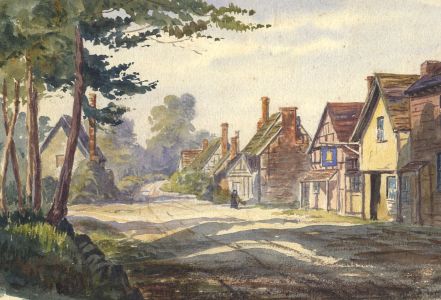 19th Century Watercolour - View of Bosbury, Herefordshire