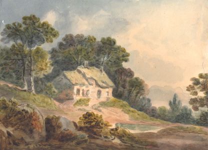English School 19th Century Watercolour - Classical Landscape with House