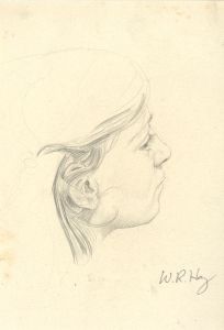 William Robert Hay - Early 20th Century Graphite Drawing, Portrait of a Girl