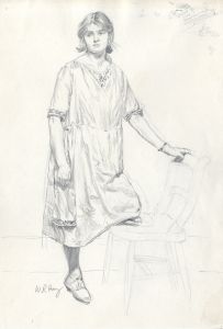 William Robert Hay - Early 20th Century Graphite Drawing, Lady and Chair