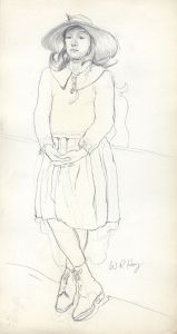 William Robert Hay - Early 20th Century Graphite Drawing, Standing Figure