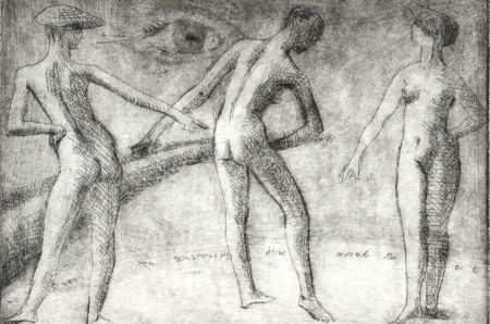 Nigel Kent - Limited Edition Contemporary Etching, Scene with Three Nudes