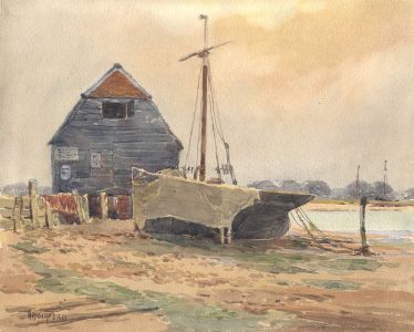 C.A. Hannaford RBA - Early 20th Century Watercolour, On the Bed, Bosham, Sussex