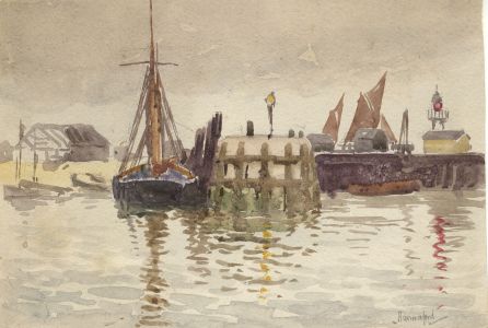C.A. Hannaford RBA - Early 20th Century Watercolour, Boats in a Harbour