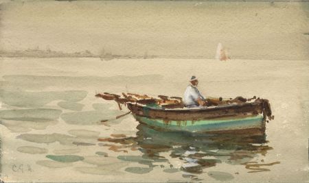 C.A. Hannaford RBA - Early 20th Century Watercolour, Man in a Row Boat