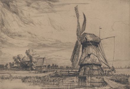 Kenneth Hobson - 1925 Etching, Windmill