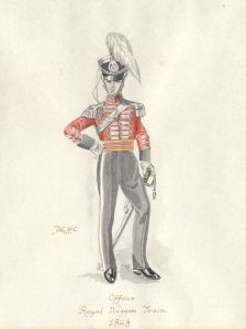 1828 Watercolour - Officer, Royal Waggon Train