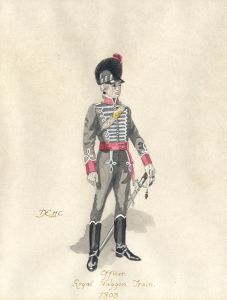 1803 Watercolour - Officer, Royal Waggon Train