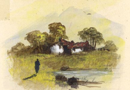 Late 19th Century Watercolour - Greetings Card Illustration