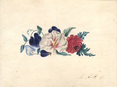 19th Century Watercolour - Floral Arrangement