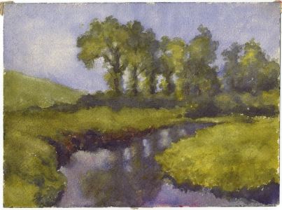 Henry P. Stevens - Early 20th Century Watercolour, Stream near Woking