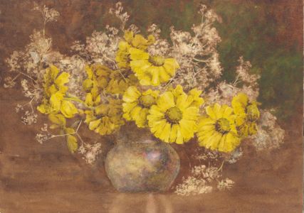 Henry P. Stevens - 1905 Watercolour, Yellow Flowers in a Vase