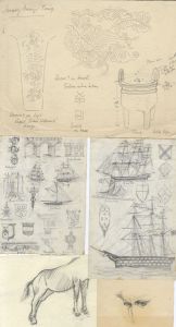 Henry P. Stevens - Group of 16 early 20th Century  Mixed Graphite Drawings