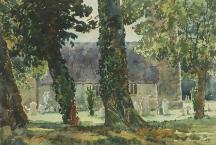 Henry P. Stevens - Signed and Dated 1951 Watercolour, Ringsfield Churchyard