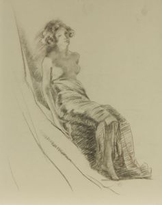 Henry P. Stevens - Monogrammed Early 20th Century Charcoal Drawing, Nude Study