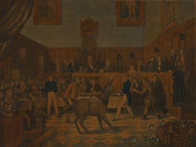 Charles Hunt - 19th Century Aquatint, The Trial of "Bill Burn"
