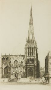 Edward Sharland (1884-1967) - Early 20th Century Etching, St. Mary Redcliffe
