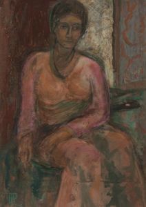 P. Ryland - 2000 Mixed Media, Portrait of a Seated Lady
