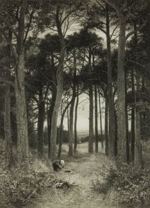 After Benjamin Williams Leader - Signed 1898 Etching, Skirts of a Pine Wood