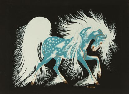 Woody Wilson Crumbo - Signed Mid 20th Century Silkscreen, Dancing Horse