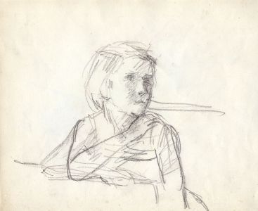 Maurice Feild (1905-1988) - 1970s Graphite Drawing, Portrait of a Young Girl