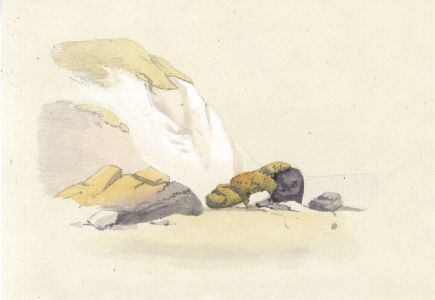 A Pair of English School 1870 Watercolours - Beach Scenes