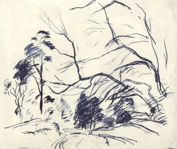 Maurice Feild (1905-1988) - 1970s Pen and Ink Drawing, Woodland Landscape