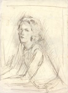 Maurice Feild (1905-1988) - 1970s Graphite Drawing, Portrait of a Seated Woman