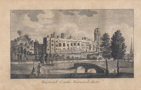 English School 19th Century Engraving - Warwick Castle, Warwickshire