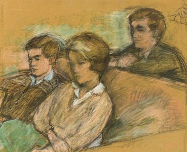 Maurice Feild (1905-1988) - Mid 20th Century Pastel, Boys in an Interior