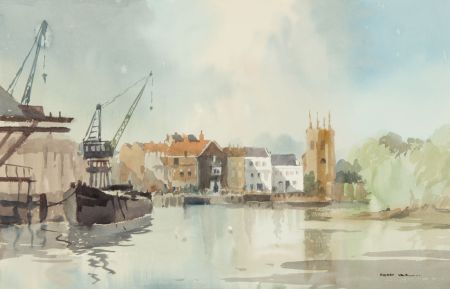 Sydney Vale FRSA - Signed Mid 20th Century Watercolour, Docks at Isleworth