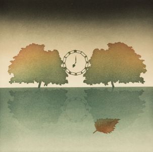 Jean Solombre (1948-2005) - 1979 Etching, Clock and Trees
