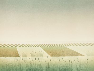 Jean Solombre (1948-2005) - 1986 Etching, Landscape with Reeds