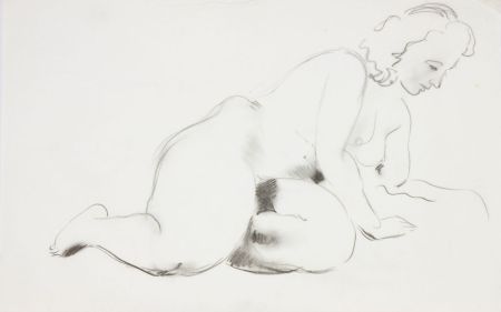 Georg Mayer-Marton - Mid 20th Century Charcoal Drawing, Reclining Female Nude