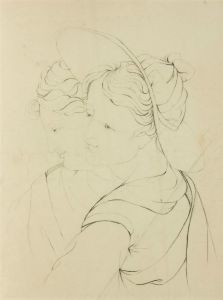 Classical Late 19th Century Graphite Drawing - Portrait of Two Women