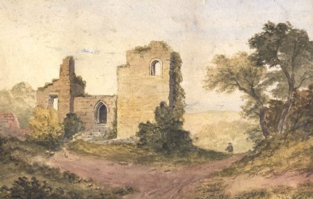 English School 19th Century Watercolour - Classical Landscape with Ruins