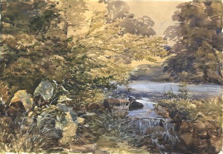 Z.A. Ryland - 19th Century Gouache, Stream, Barford