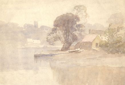 C.A. Hannaford RBA - Early 20th Century Watercolour, Dusk River Landscape