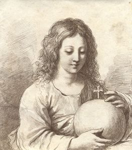Francesco Bartolozzi (1727-1815) After Guercino - Etching, Christ with Globe